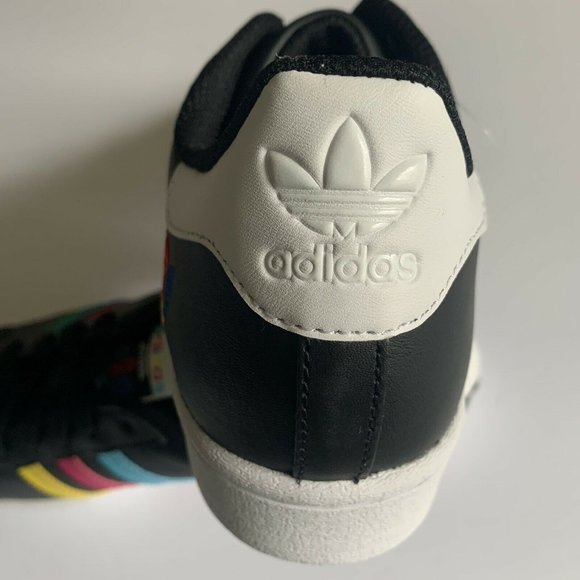 New Adidas Superstar J Colorful Striples Core Blac - Picture 4 of 5